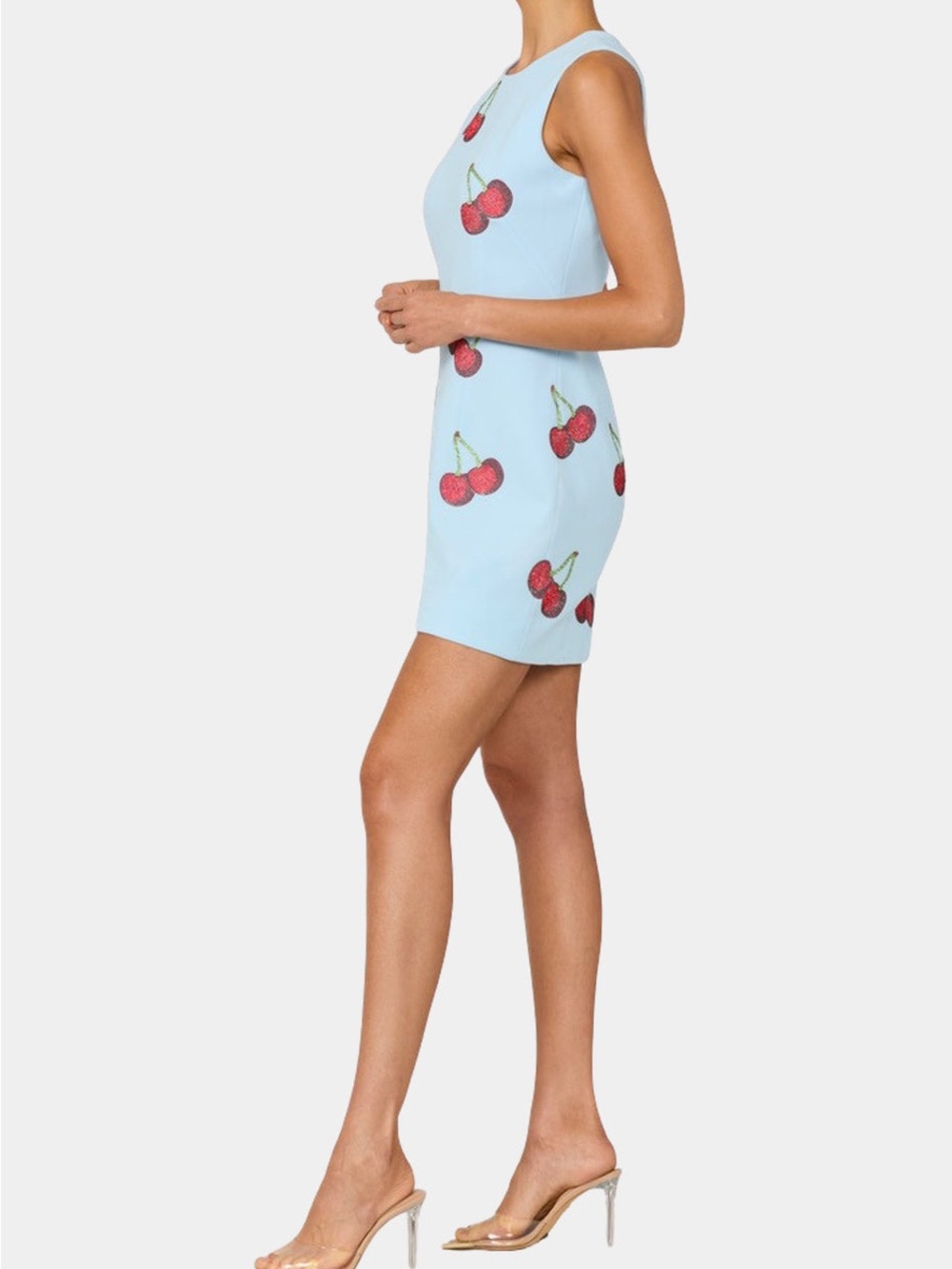 Helsi Zuri Rhinestone Cherry Mini Dress In powder Blue Cocktail Dress Size XS